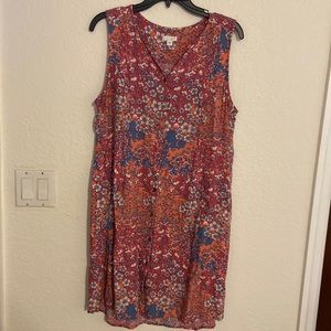 J. Jill Multicolor Floral Sleeveless Dress